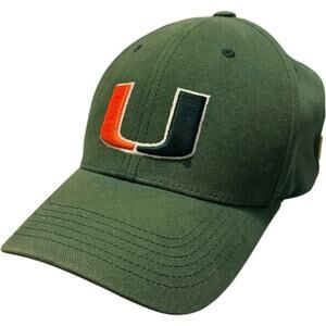 University Of Miami Hurricanes Logo Patch Green Strapback Hat with Pins